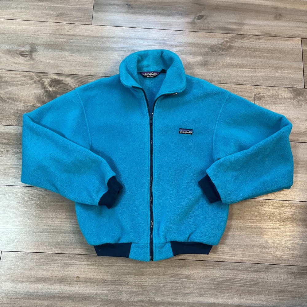 Patagonia Vintage Kids 11/12 Full Zip Fleece Jacket Blue Made in USA 25019
